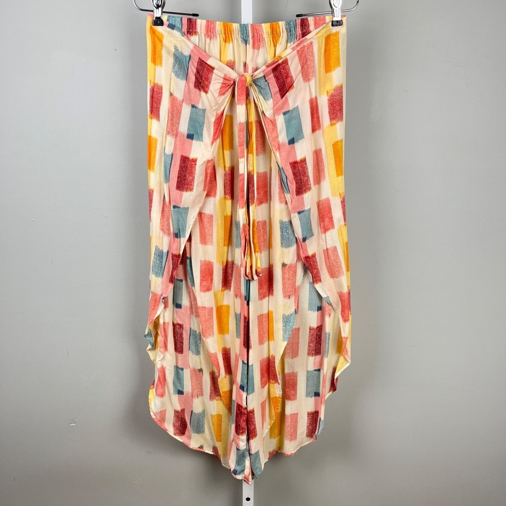 Anthropologie Lilka Pants Womens S Front Split Tie Front Geometric‎ Colorful